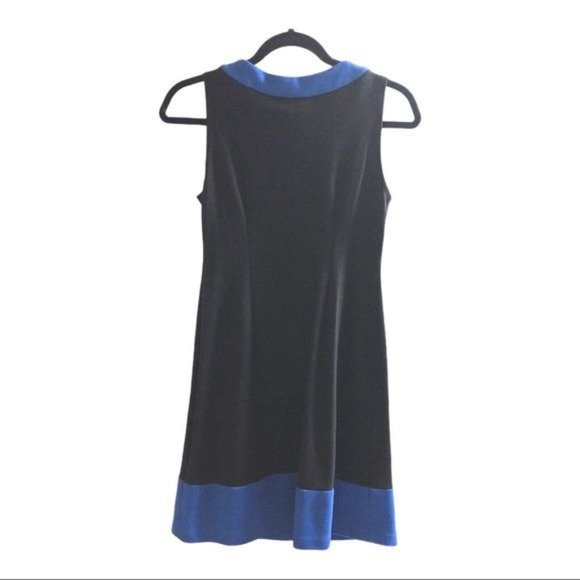 Signature by Robbie Bee Black Blue Trim Dress 4P - Picture 2 of 4